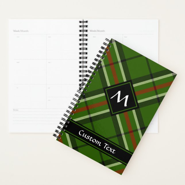 Green, Black, Red and White Tartan Planner (Display)