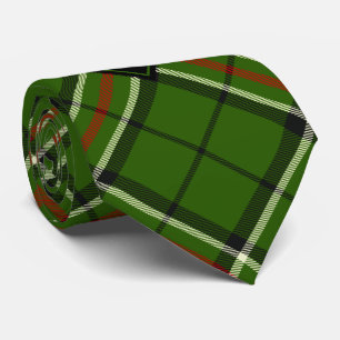 Green, Black, Red and White Tartan Tie