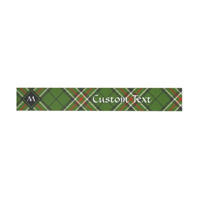 Green, Black, Red and White Tartan Wraparound Address Label (Individual)