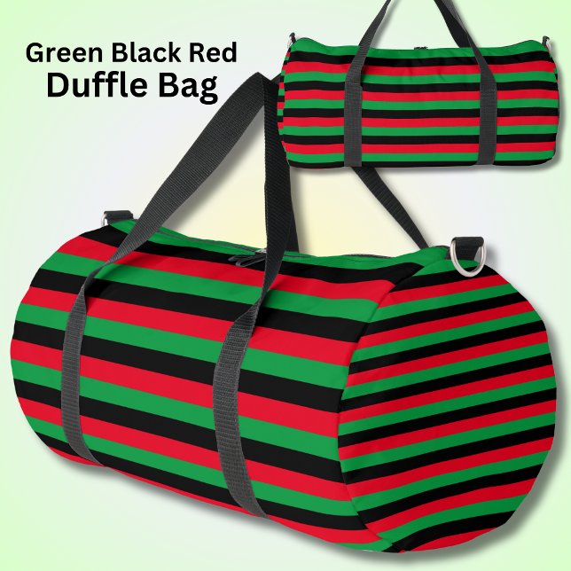 Green Black Red Thin Striped  Duffle Bag (Creator Uploaded)