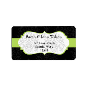 green black ,return address label
