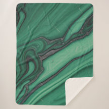 Green, Black & Silver Marble Plush Blanket