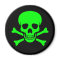 Green & Black Skull & Crossbones Magnet
