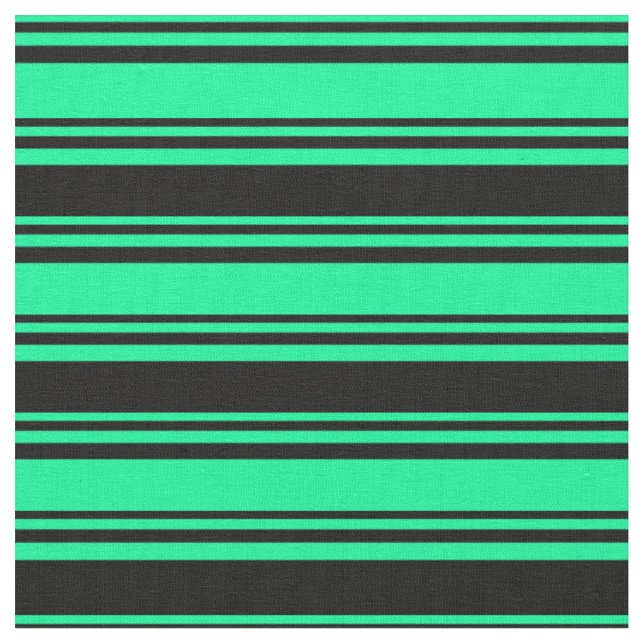 Green & Black Striped Pattern Fabric (Close Up)