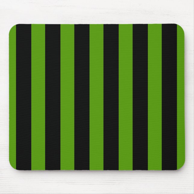 Green & Black Stripes Mouse Pad (Front)