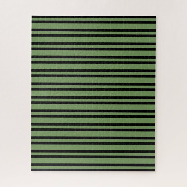 Green Black Stripes Pattern Jigsaw Puzzle (Vertical)