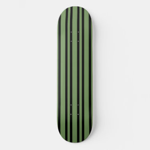 Green Black Stripes Pattern Skateboard
