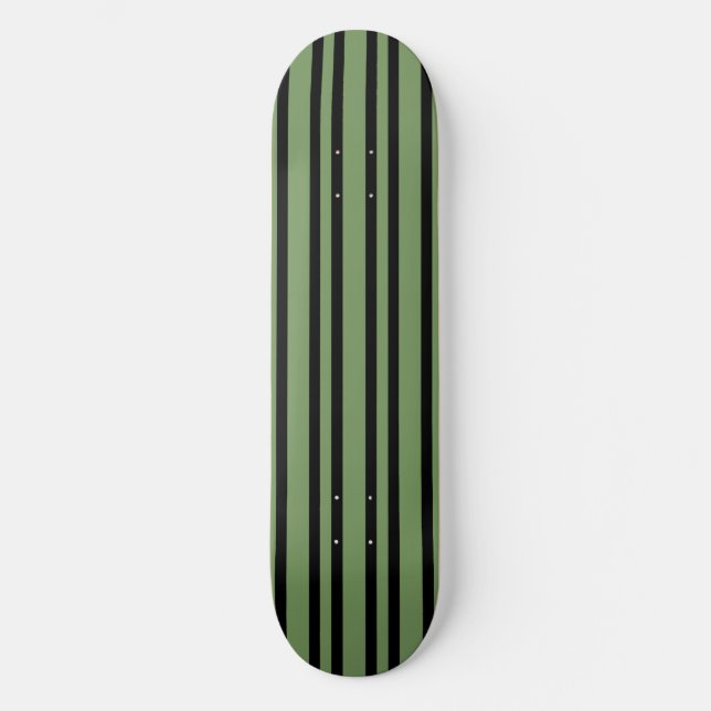 Green Black Stripes Pattern Skateboard (Front)
