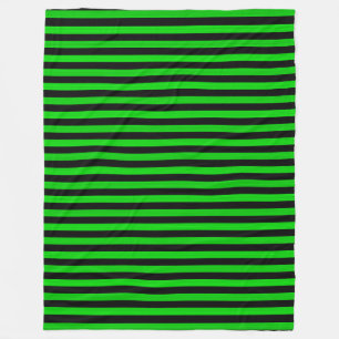 Green Black Stripes Seamless Pattern Fleece Blanket