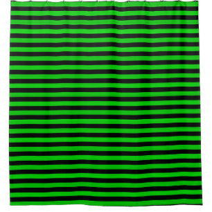 Green Black Stripes Seamless Pattern Shower Curtain