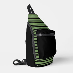 Green Black Stripes Seamless Pattern Sling Bag