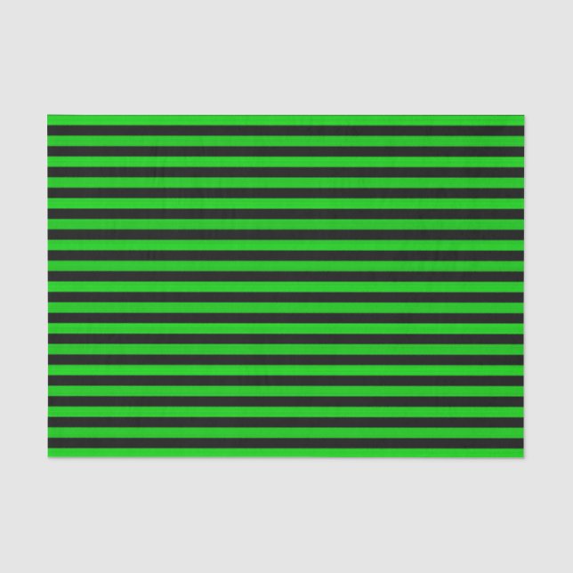 Green Black Stripes Seamless Pattern Tissue Paper (Front)