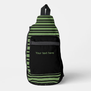 Green Black Stripes Seamless Personalise Pattern Sling Bag