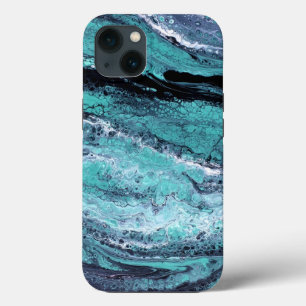 Green Black Swirl iPhone 13 Case