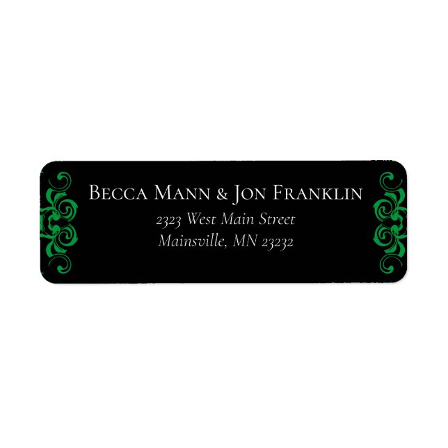 Green & Black Swirl Gothic Wedding (Front)