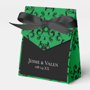 Green & Black Swirl Gothic Wedding Favour Box
