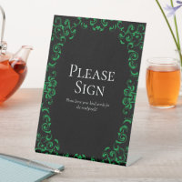 Green Black Swirl Wedding