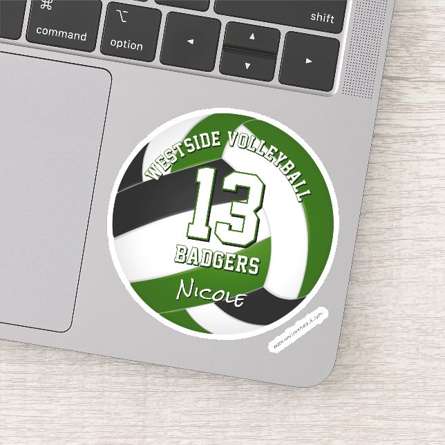 green black team colours volleyball player (Detail)