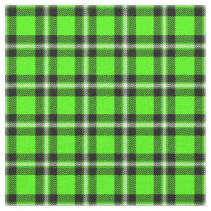 Green Black Traditional Tartan Pattern Plaid Style Fabric