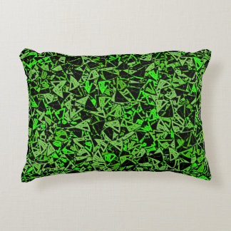 Green Black Triangle Pattern Decorative Cushion