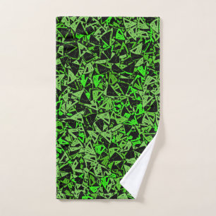 Green Black Triangle Pattern Hand Towel