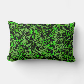 Green Black Triangle Pattern Lumbar Cushion