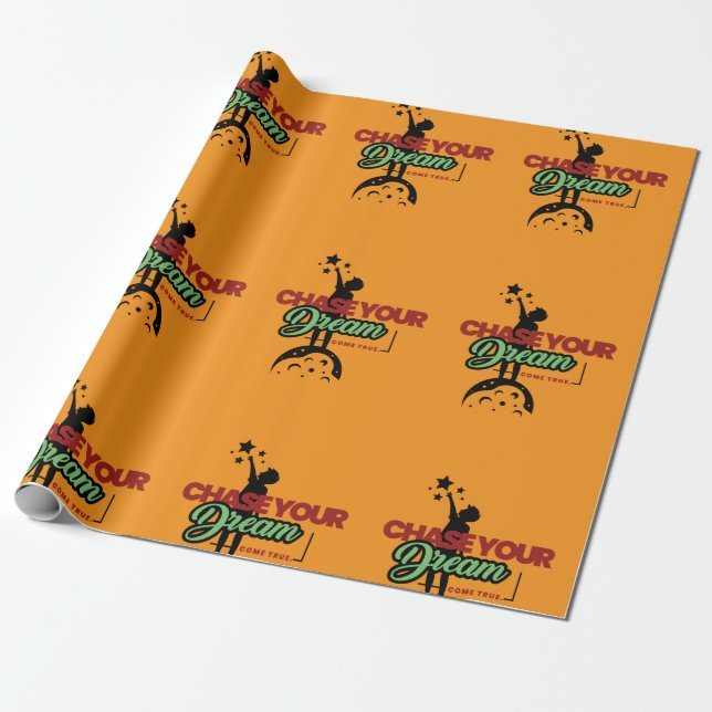 green black typography  wrapping paper (Unrolled)