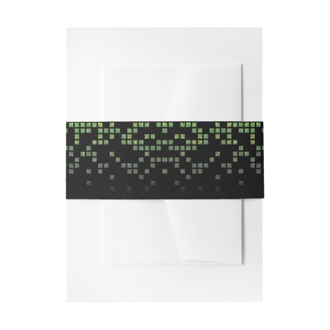 Green Black Video Game Gamer Bar Mitzvah Invitation Belly Band (Front Example)