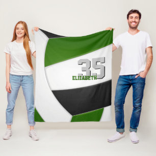 green black volleyball team colours sports room fleece blanket