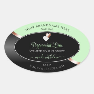 Green Black Wavy Rose Gold Hearts Product Labels