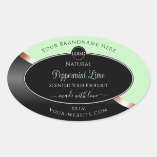 Green Black Wavy Rose Gold with Logo Product Label