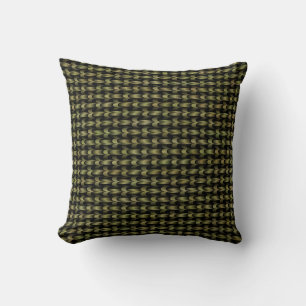 Green Black Weave Pattern Cushion