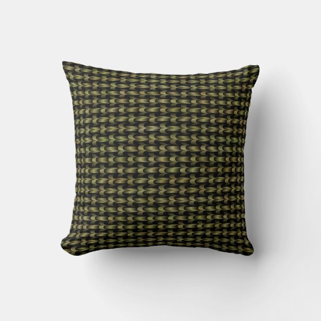 Green Black Weave Pattern Cushion (Front)