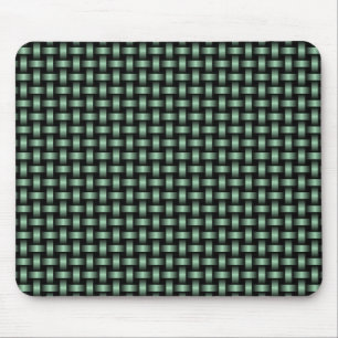 Green Black Weave Pattern Mouse Pad