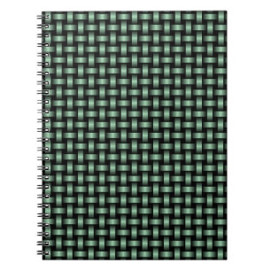 Green Black Weave Pattern Notebook