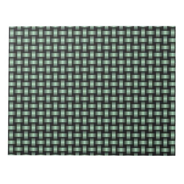 Green Black Weave Pattern Notepad (Front)