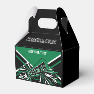 Green, Black, White Cheerleader Favour Box