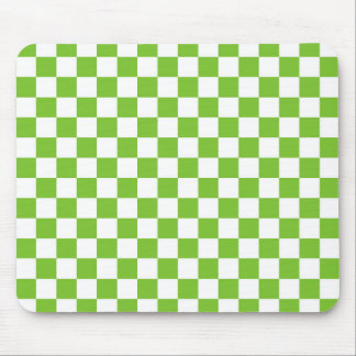 Green Black & White Chequered Mouse Pad