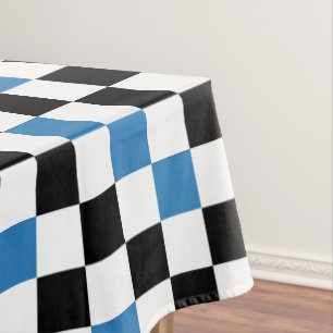 Green Black White Chequered Pattern Design Tablecloth