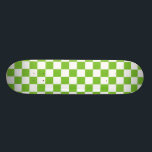 Green Black & White Chequered Skateboard Deck<br><div class="desc">Green Black & White Chequered Skateboard Deck</div>