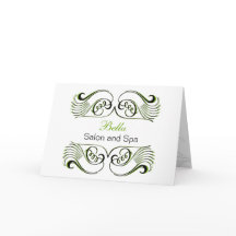 green  black & white Chic Business Thank You Cards