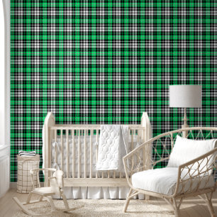 Green Black White Plaid Tartan Pattern Design Wallpaper