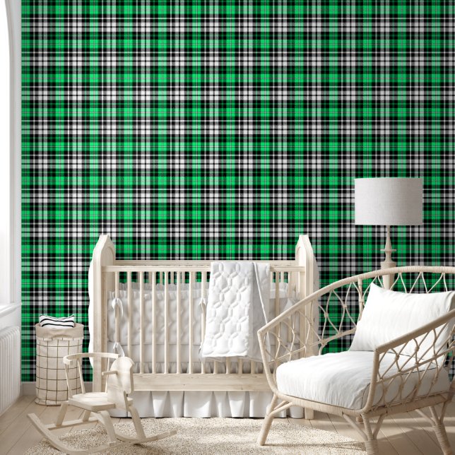 Green Black White Plaid Tartan Pattern Design  Wallpaper (Kids)