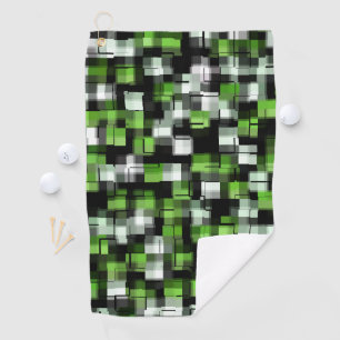 Green Black White Trendy Pattern Golf Towel