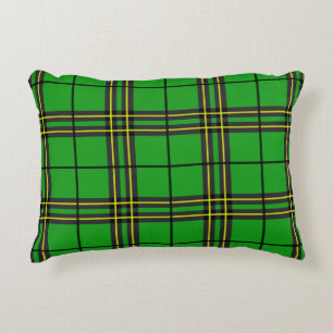 Green Black Yellow Tartan Decorative Cushion