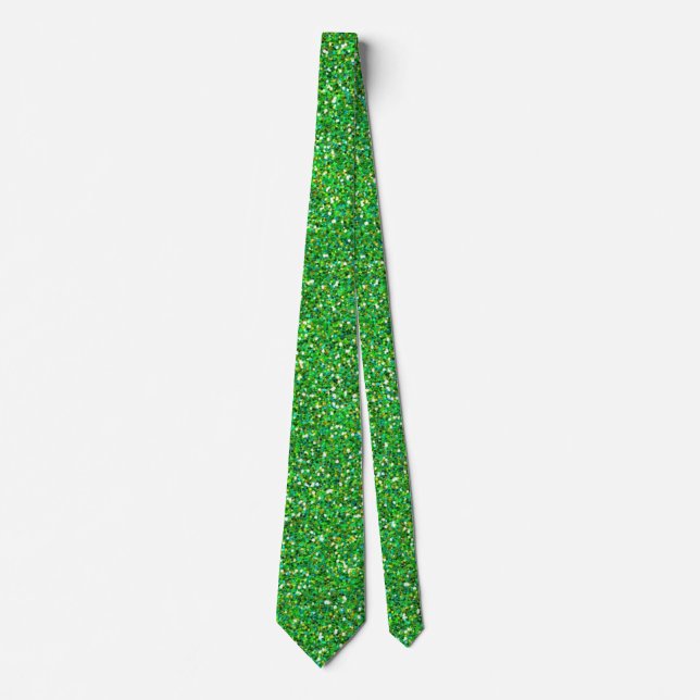 Green Bling, shiny and sparkling, Tie (Front)