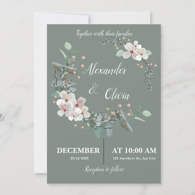 Green Bliss Invitation (Front)