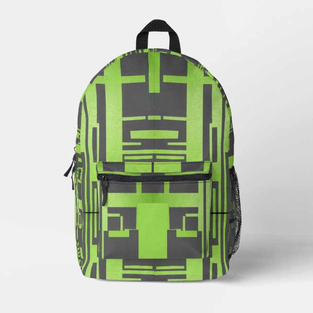 Green Blockade Printed Backpack (Front)