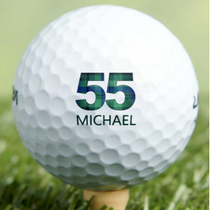 Green Blue 55th birthday - 55 years plaid gift Golf Balls