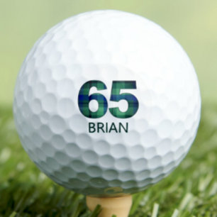 Green Blue 65th birthday gift for neighbor - 65 Golf Balls